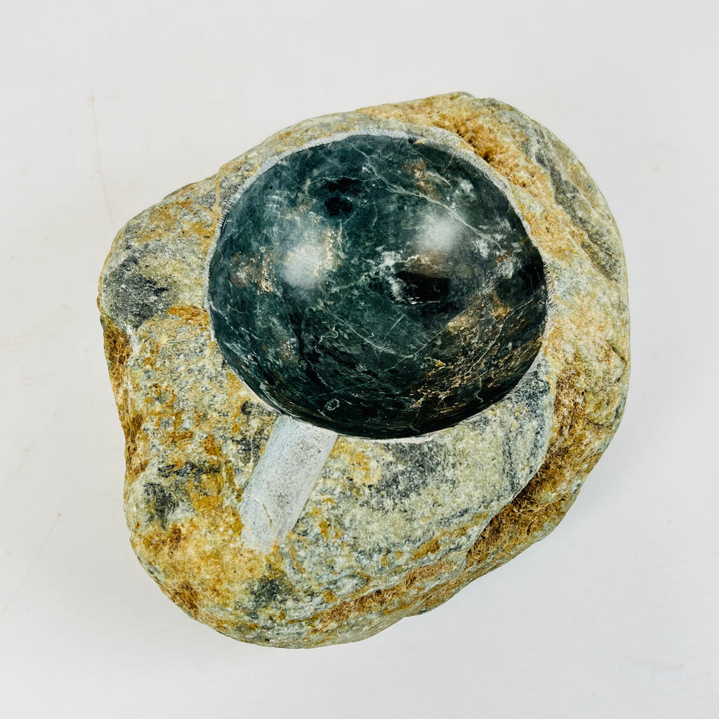 River Stone Dark Sea Green Irregular Ash Tray