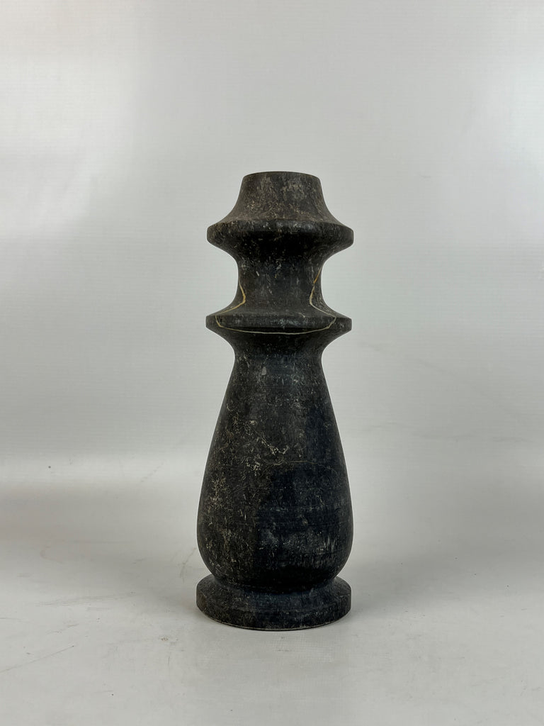 Traditional Matte Black Marble Candle Stand