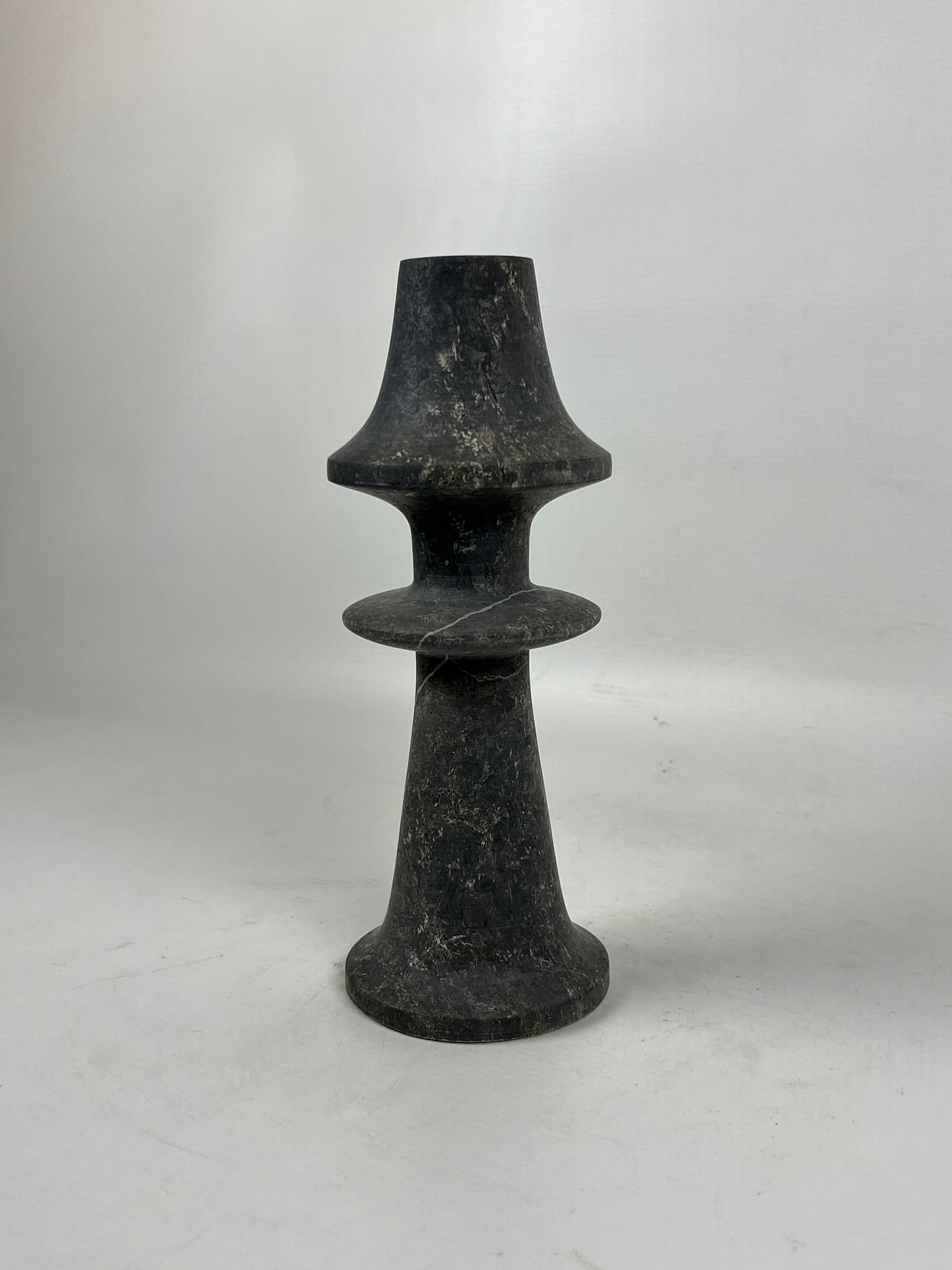 Ringed Mushrom Candle Stand - Black