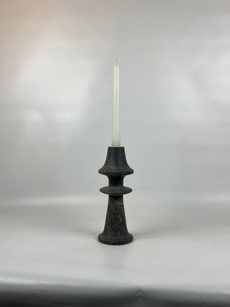 Chess Piece Black Marble Candle Stand