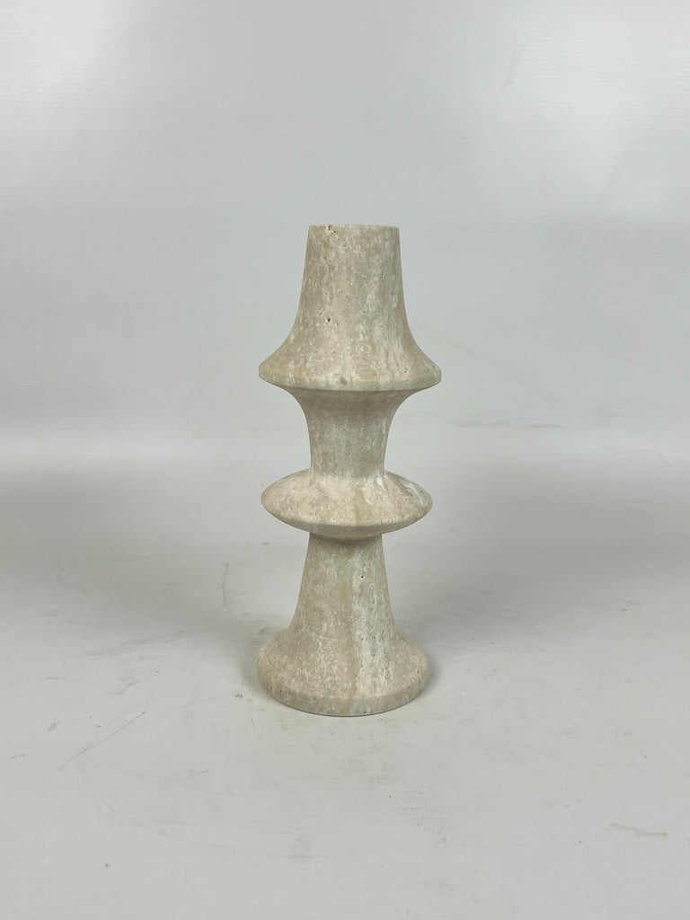 Chess Piece Travertine Candle Stand