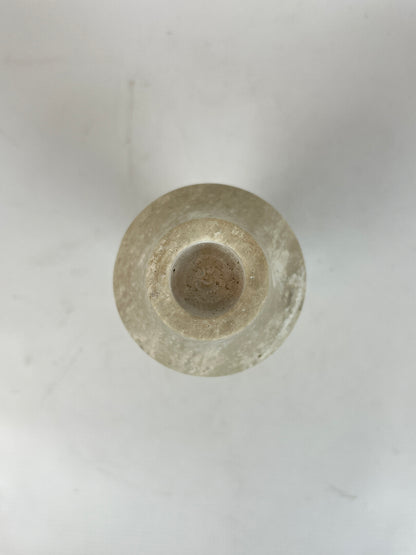 Ringed Mushrom Candle Stand - Travertine