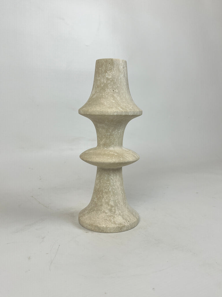 Chess Piece Travertine Candle Stand