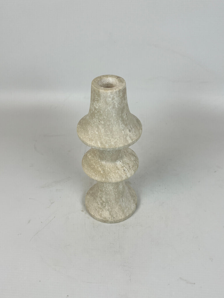 Chess Piece Travertine Candle Stand