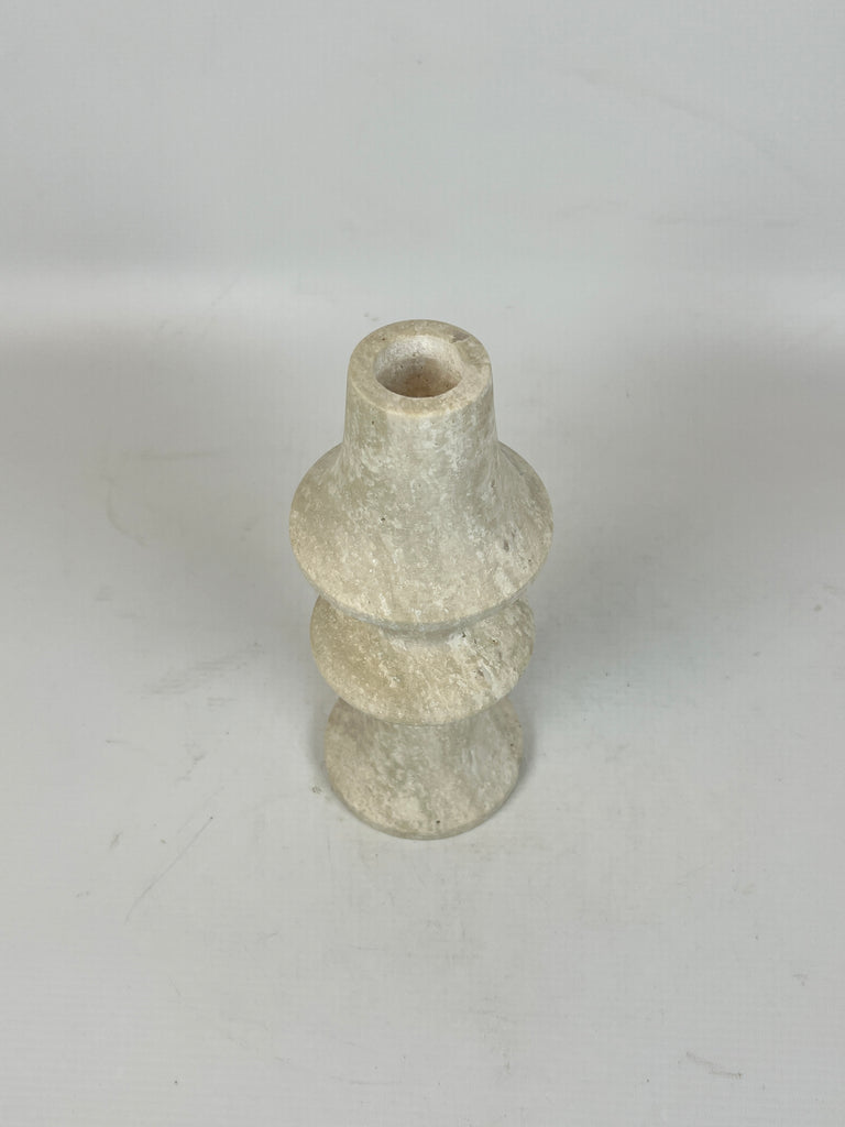 Chess Piece Travertine Candle Stand