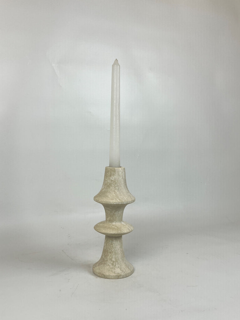 Chess Piece Travertine Candle Stand