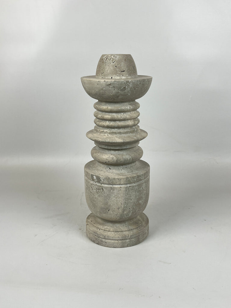 Rings of Hope Travertine Candle Stand