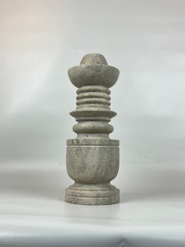 Rings of Hope Travertine Candle Stand