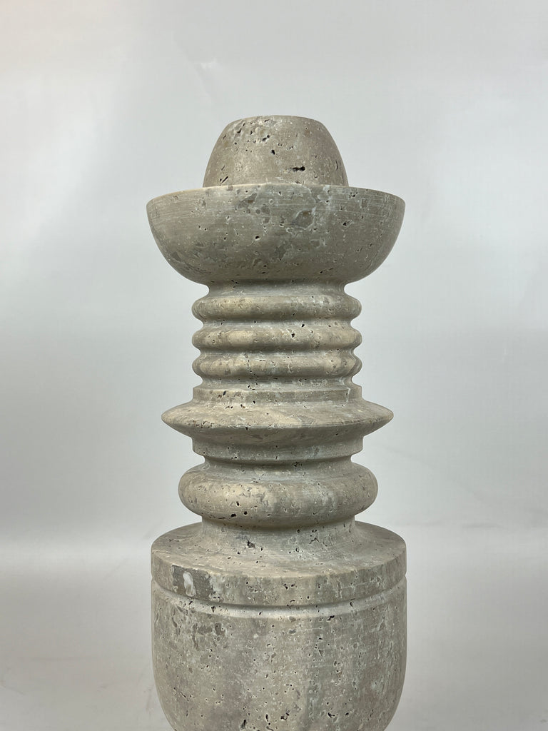 Rings of Hope Travertine Candle Stand