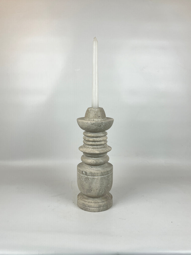 Rings of Hope Travertine Candle Stand