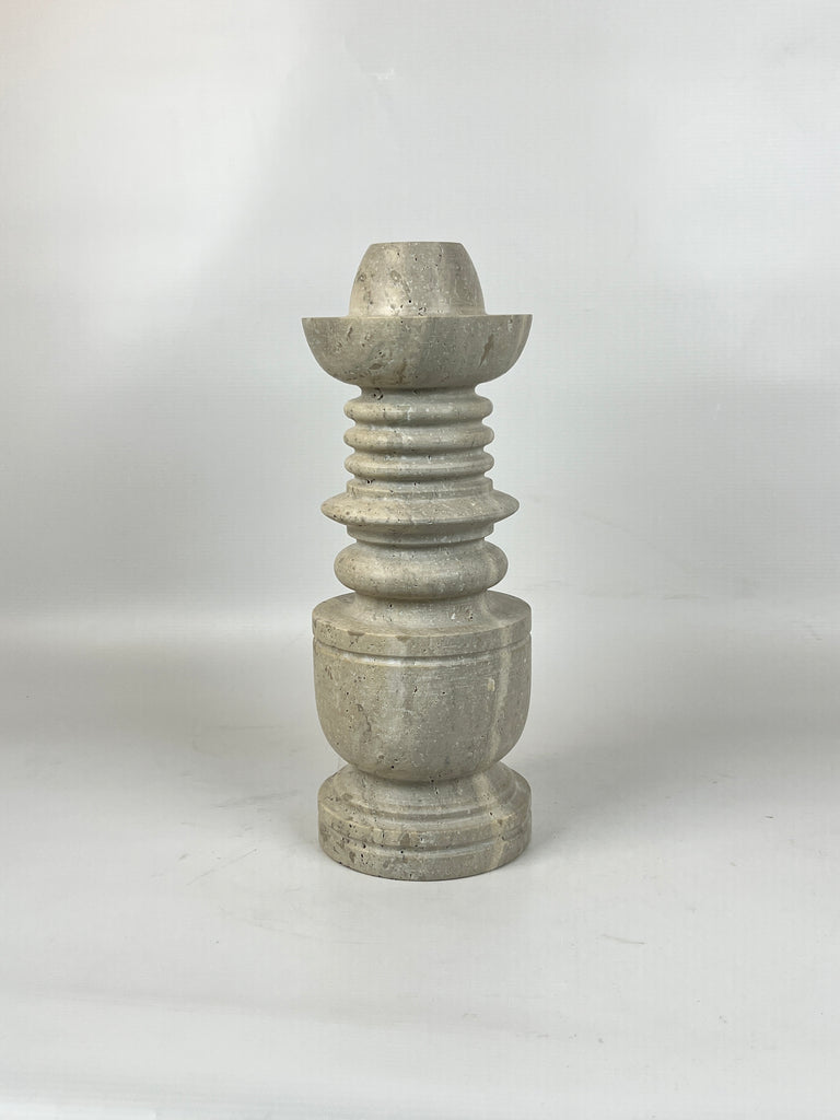 Rings of Hope Travertine Candle Stand