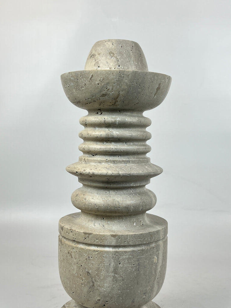 Rings of Hope Travertine Candle Stand