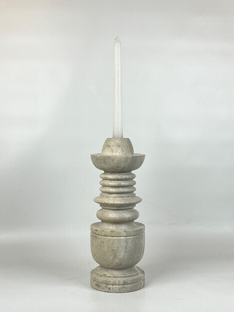 Rings of Hope Travertine Candle Stand