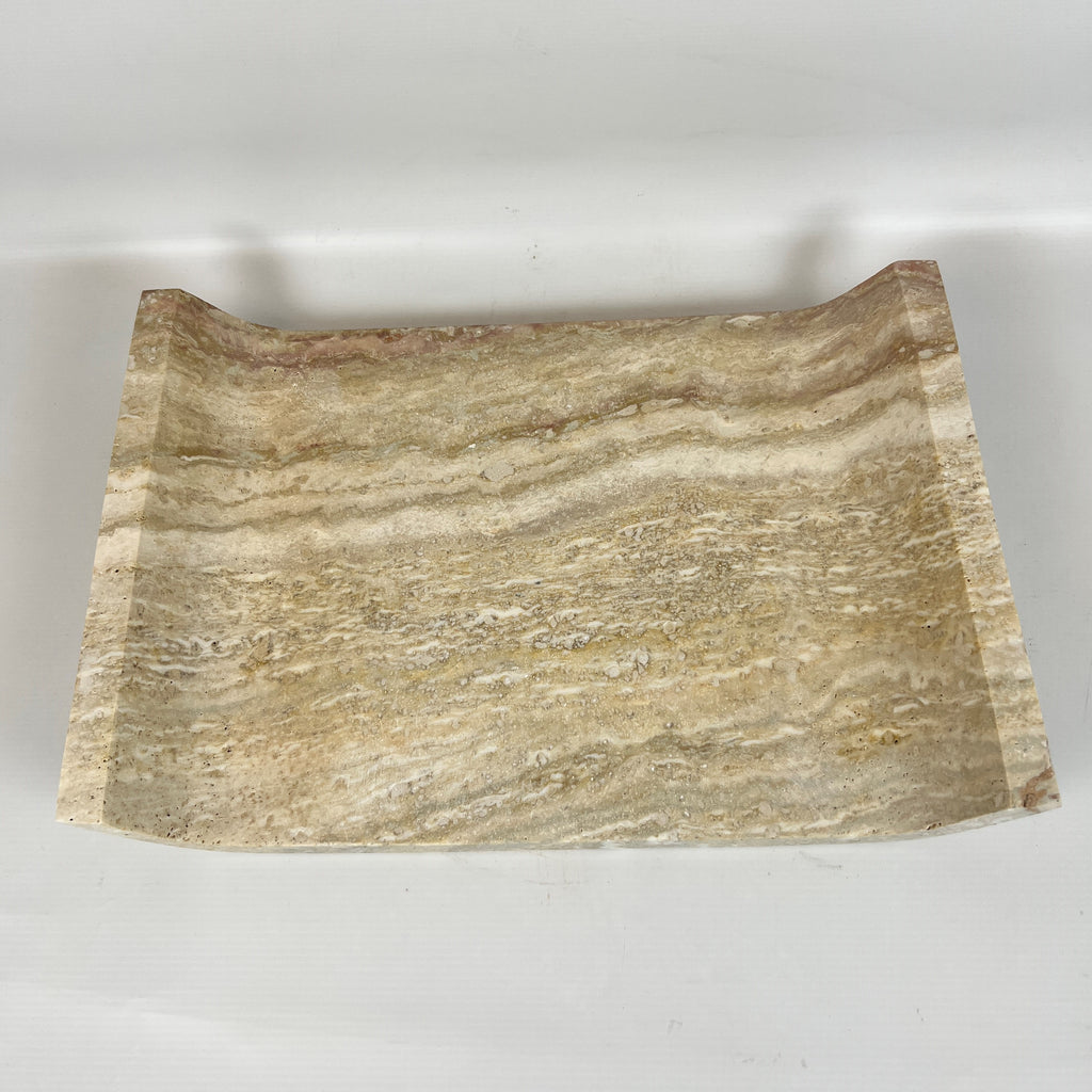 Travertine Curved Lined Tray