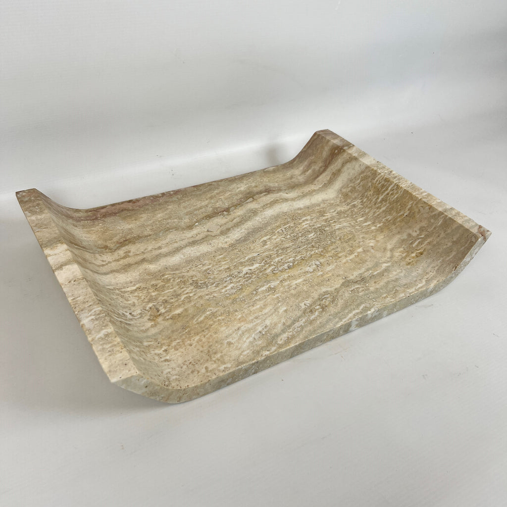 Travertine Curved Lined Tray