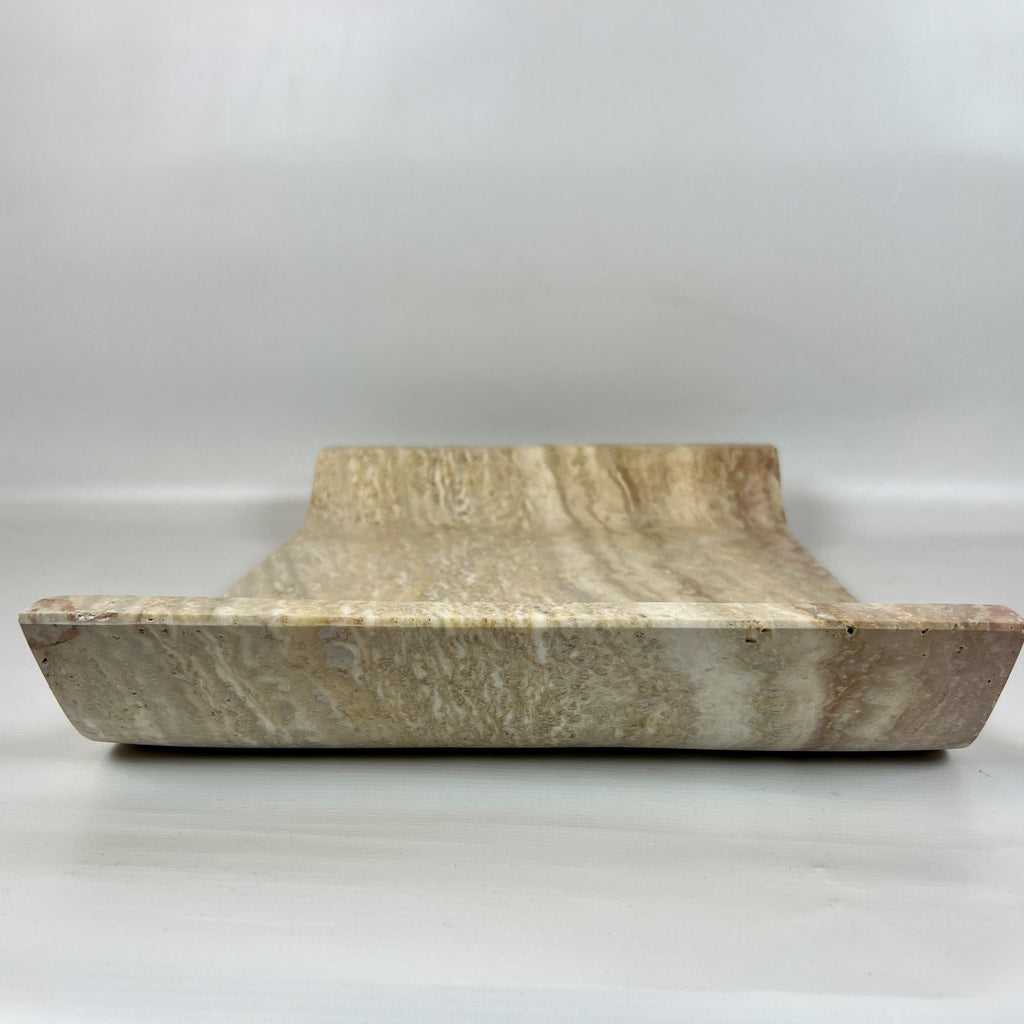 Travertine Curved Lined Tray