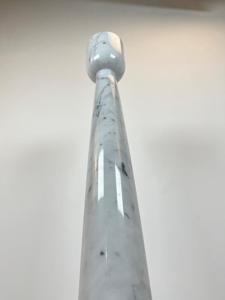 Cup Topped Grey Streaked Marble Candle Stand (Large)