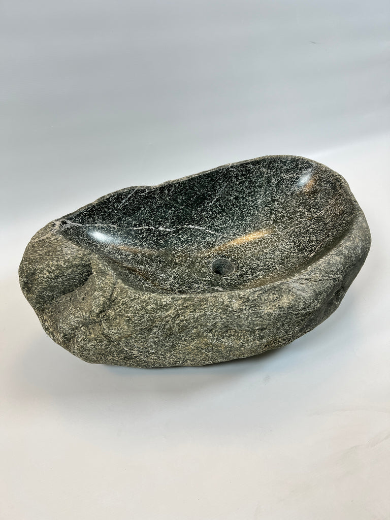 White Lined River Stone Sink