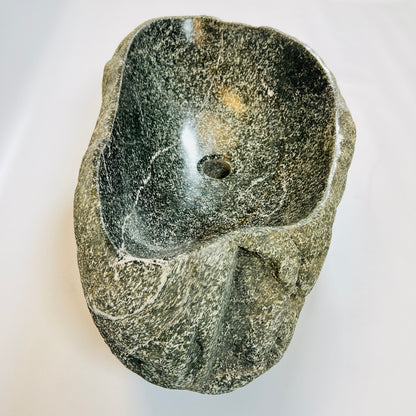 White Lined Sink - River Stone