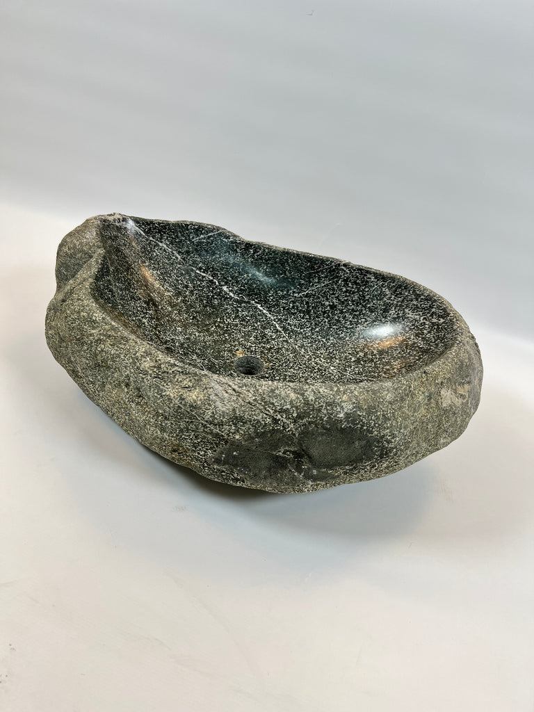 White Lined River Stone Sink