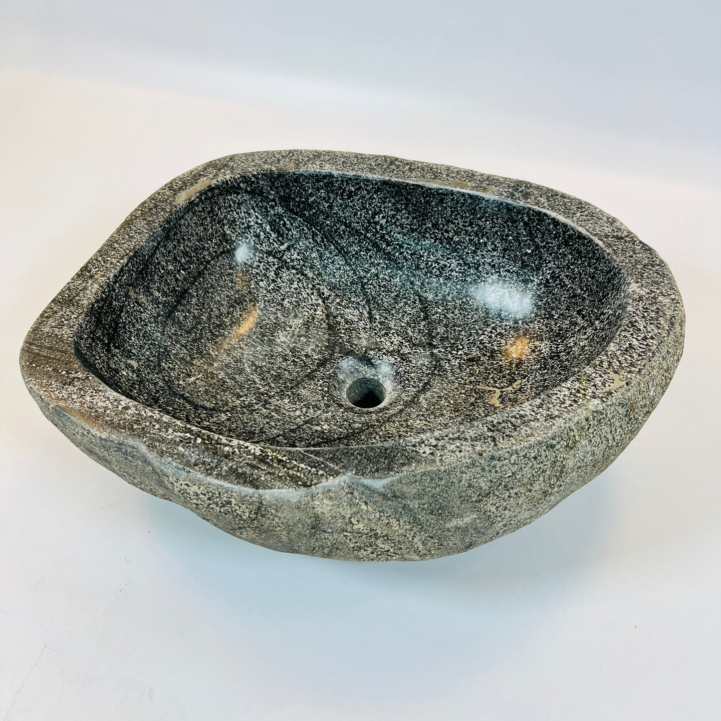 Black Splashed  Sink - River Stone