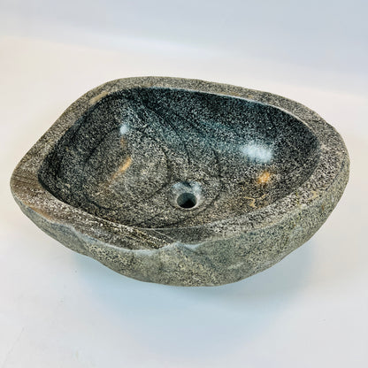 Black Splashed  Sink - River Stone