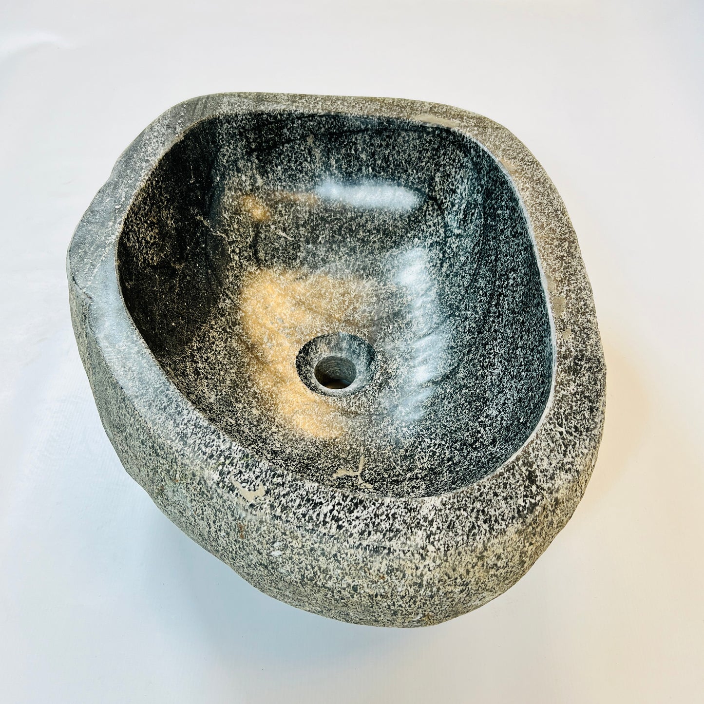 Black Splashed  Sink - River Stone