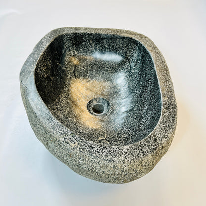 Black Splashed  Sink - River Stone