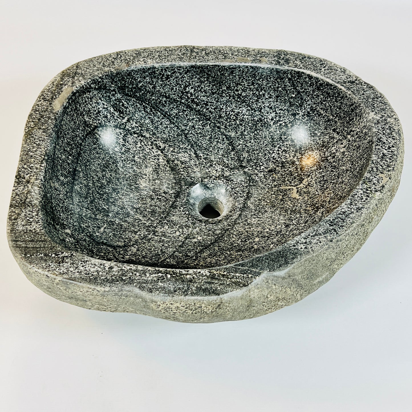 Black Splashed  Sink - River Stone