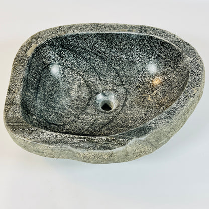 Black Splashed  Sink - River Stone
