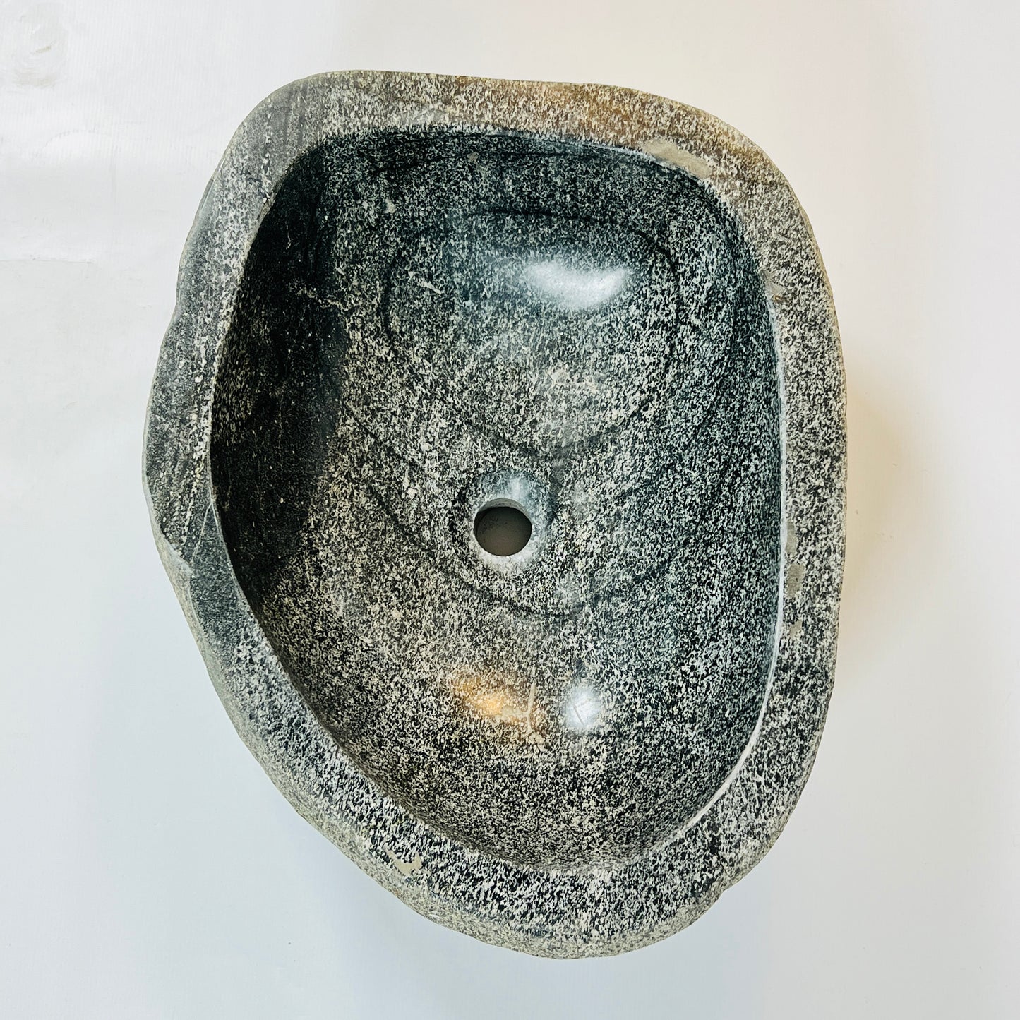 Black Splashed  Sink - River Stone