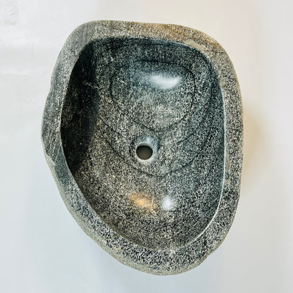 Black Splashed  Sink - River Stone