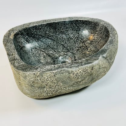 Black Splashed  Sink - River Stone