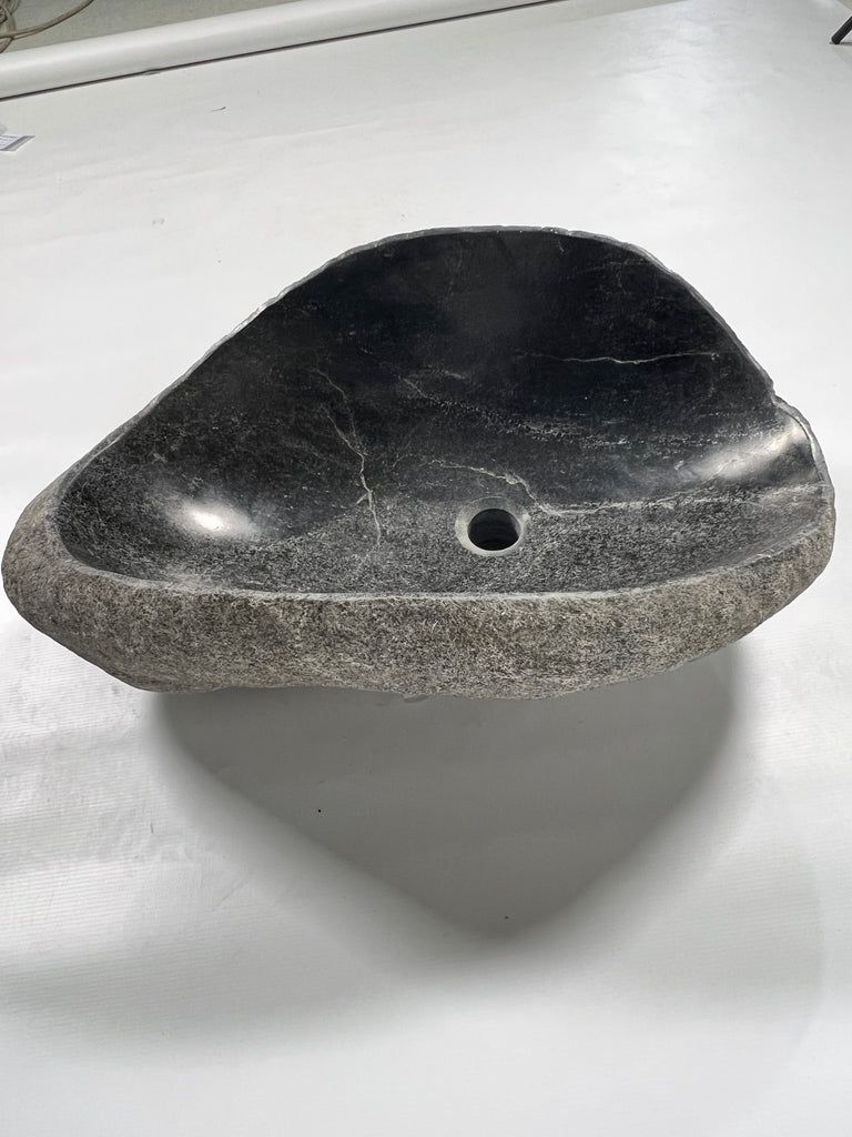 Black Lined River Stone Sink