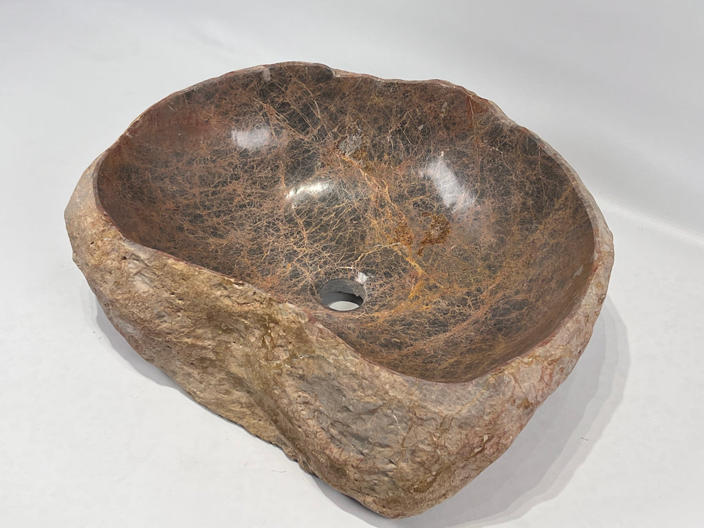 Earthy Brown River Stone Sink