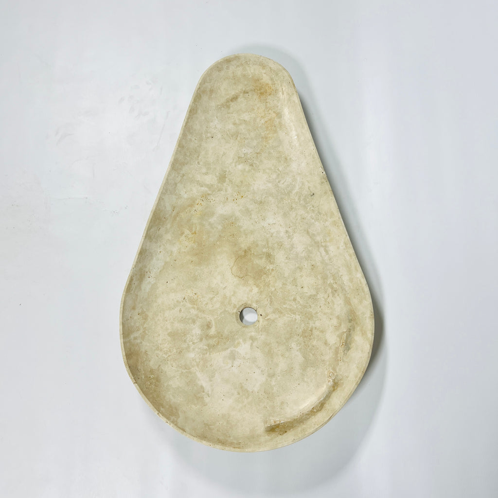 Tear Drop Sand Marked Marble Sink