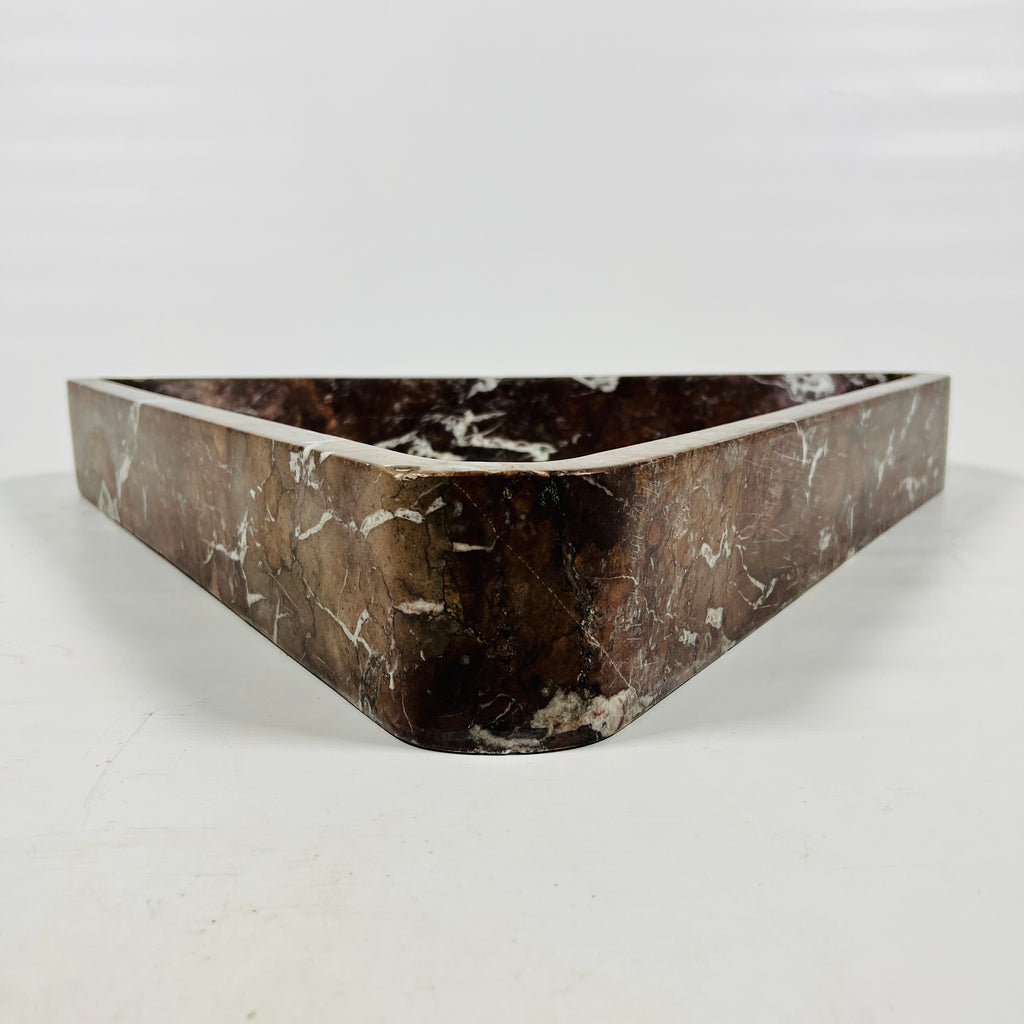 Crimson Lined Triangle Marble Sink