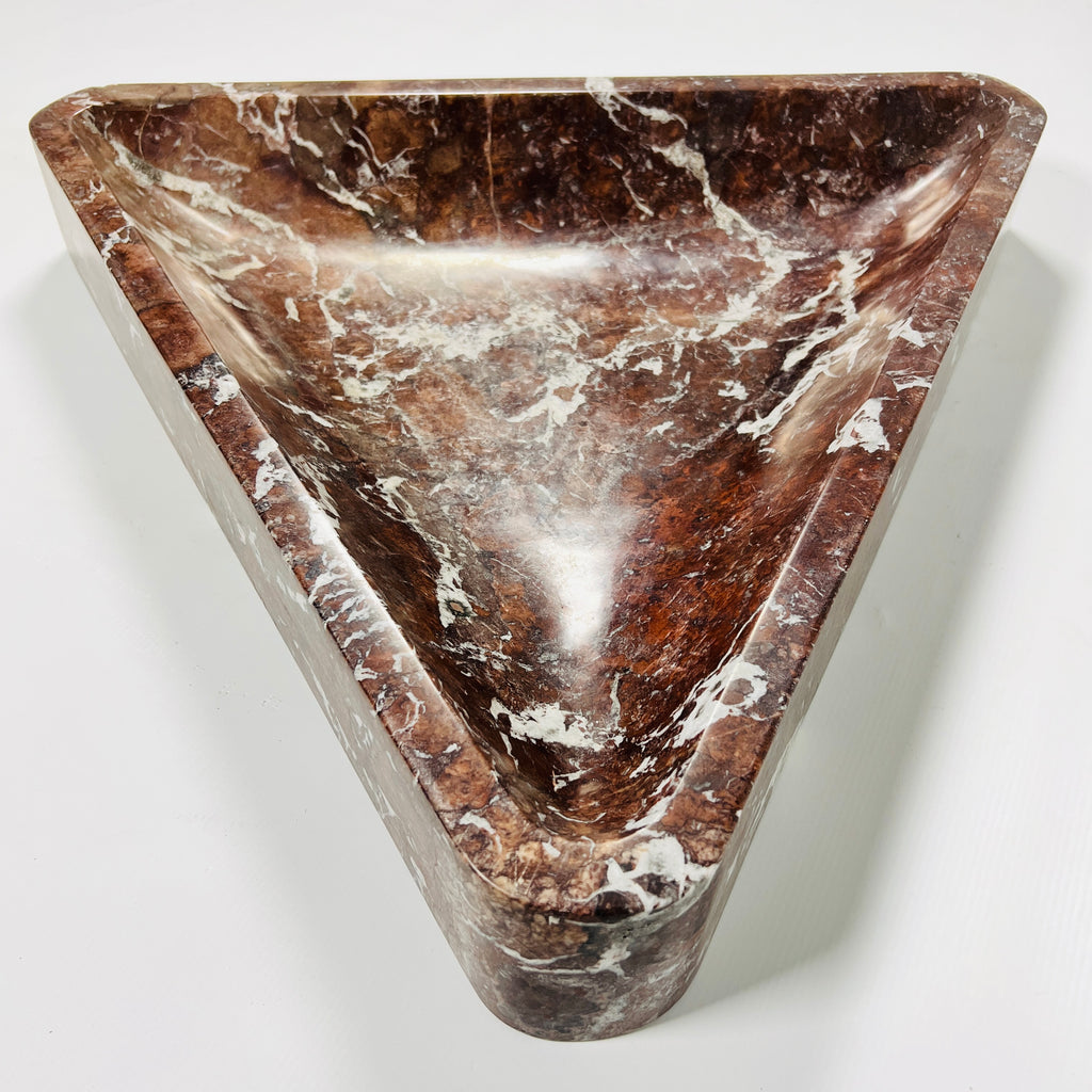 Crimson Lined Triangle Marble Sink