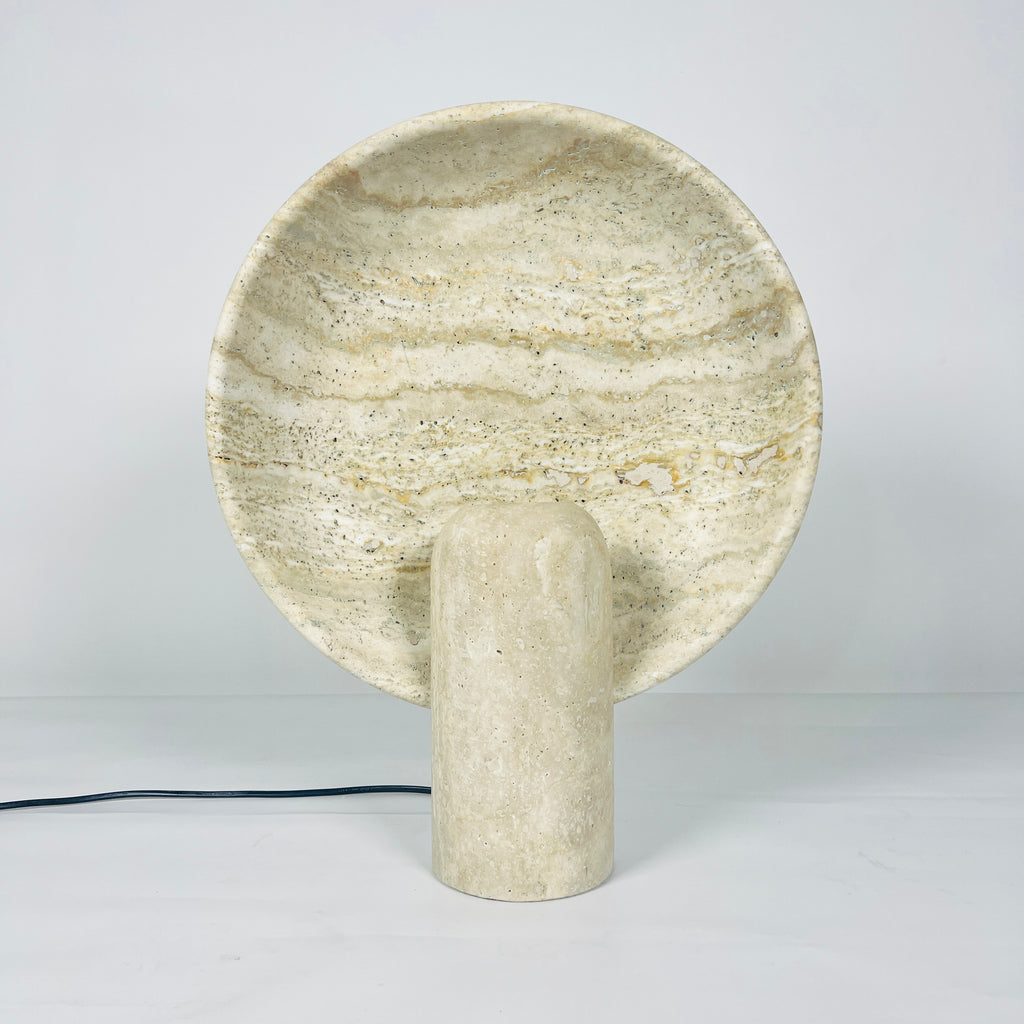 Disc Grazed Travertine Lamp