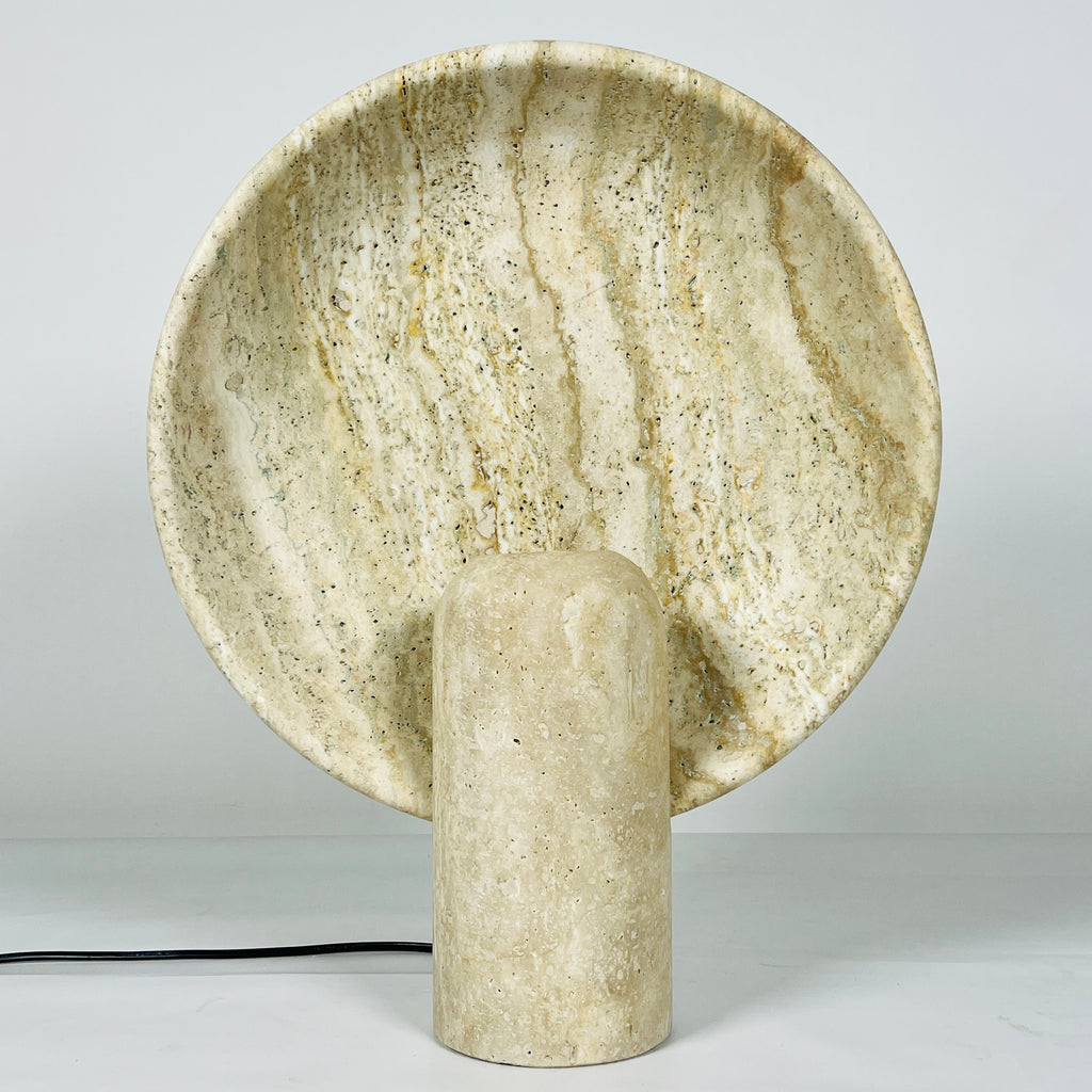 Disc Grazed Travertine Lamp