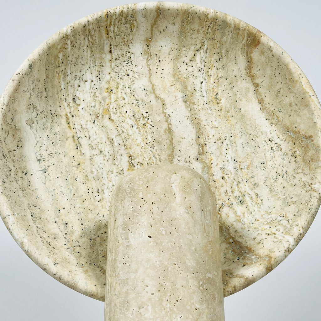 Disc Grazed Travertine Lamp