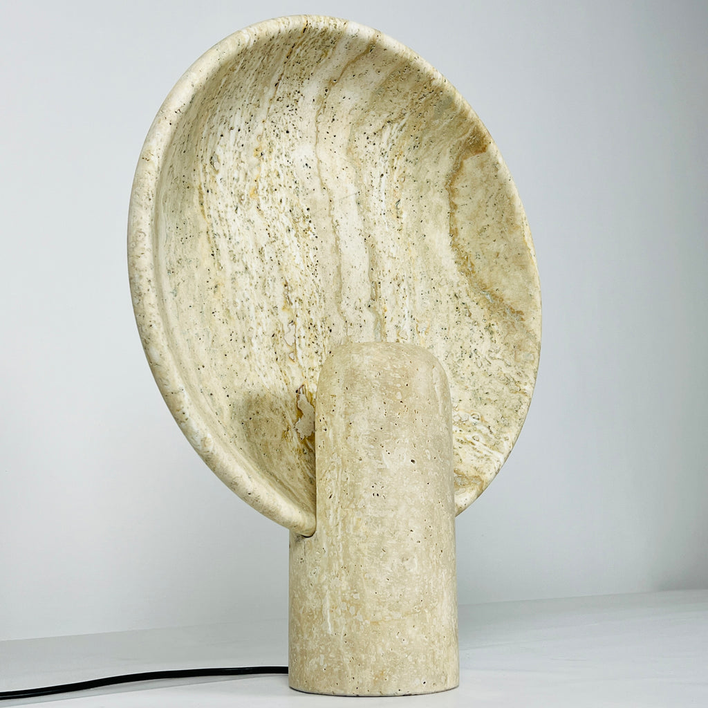 Disc Grazed Travertine Lamp