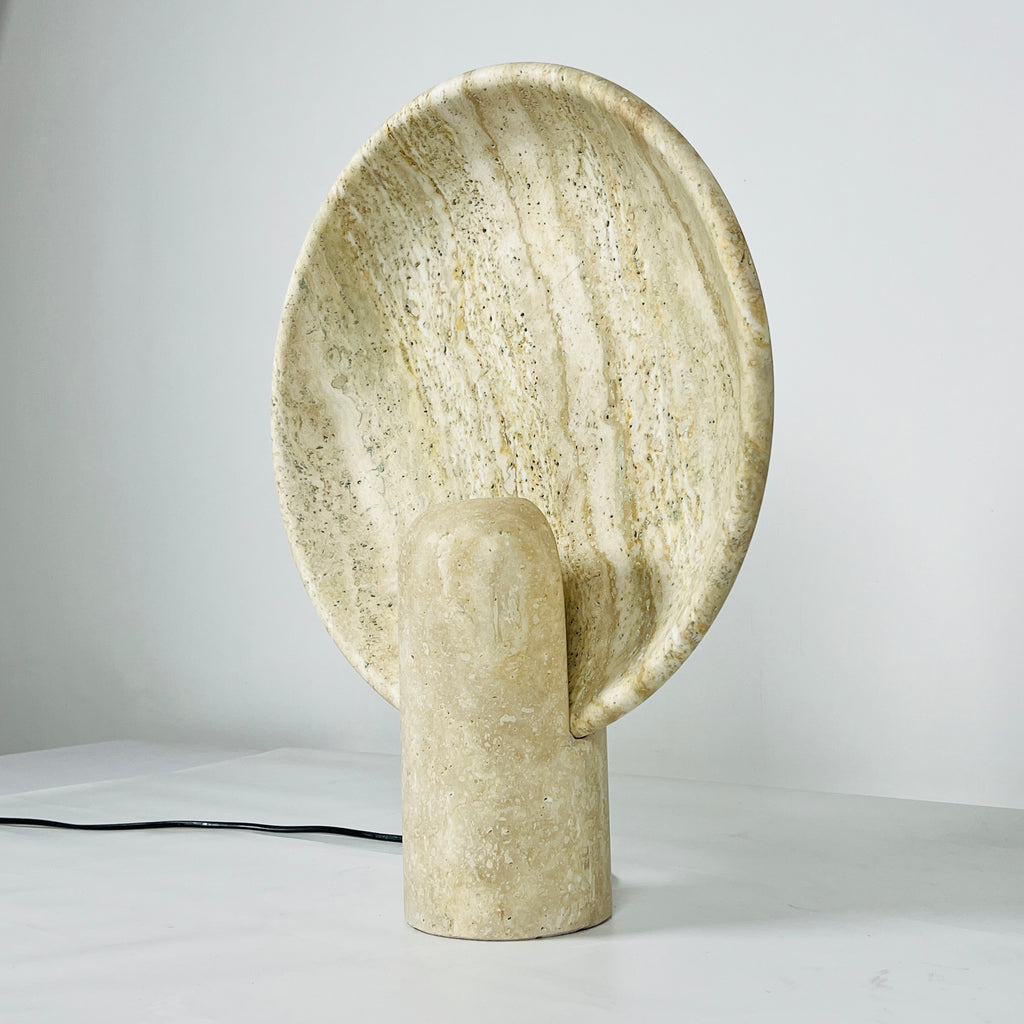 Disc Grazed Travertine Lamp