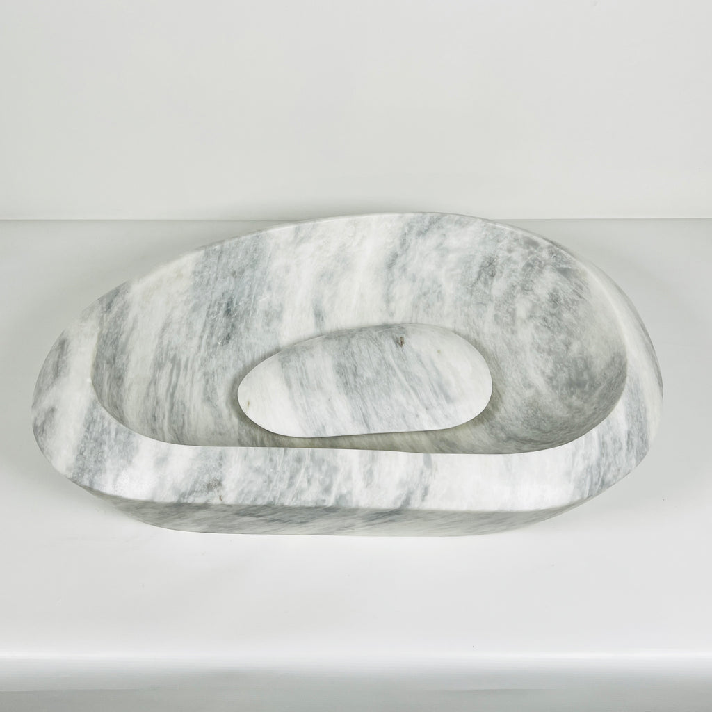 Bean Grey Grazed Marble Sink