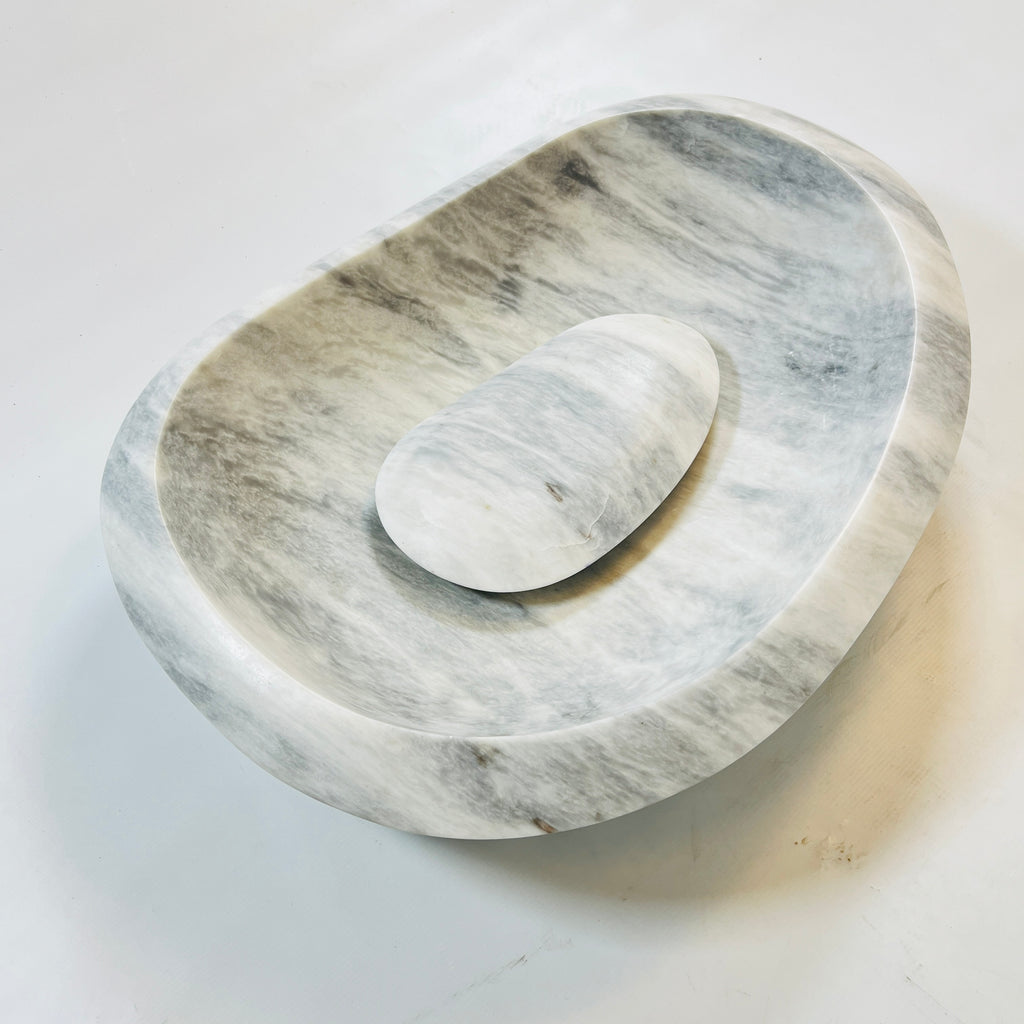 Bean Grey Grazed Marble Sink