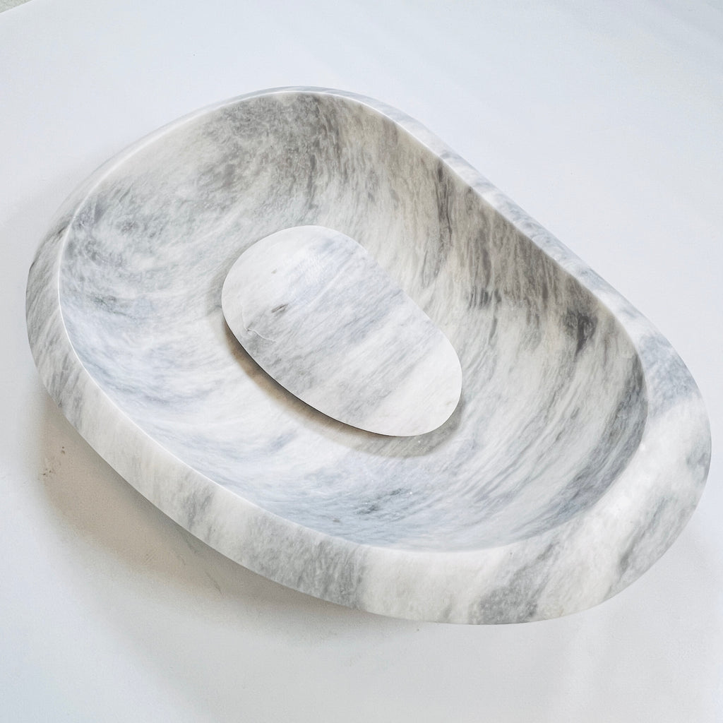 Bean Grey Grazed Marble Sink