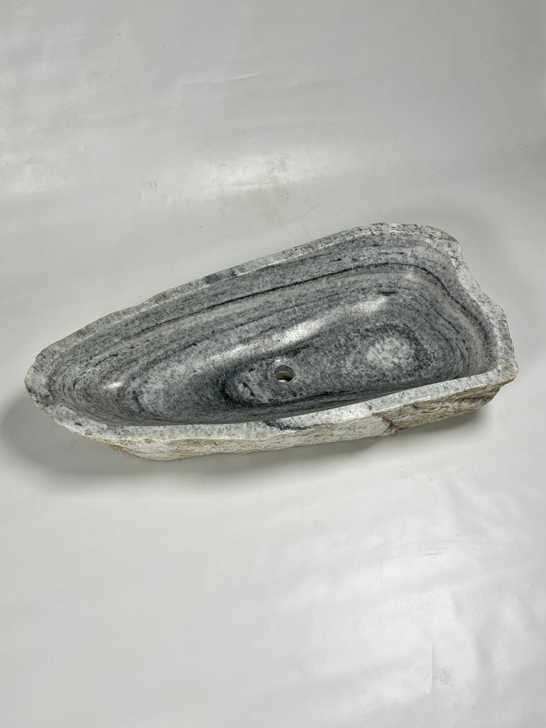 Grey Rippled River Stone Sink