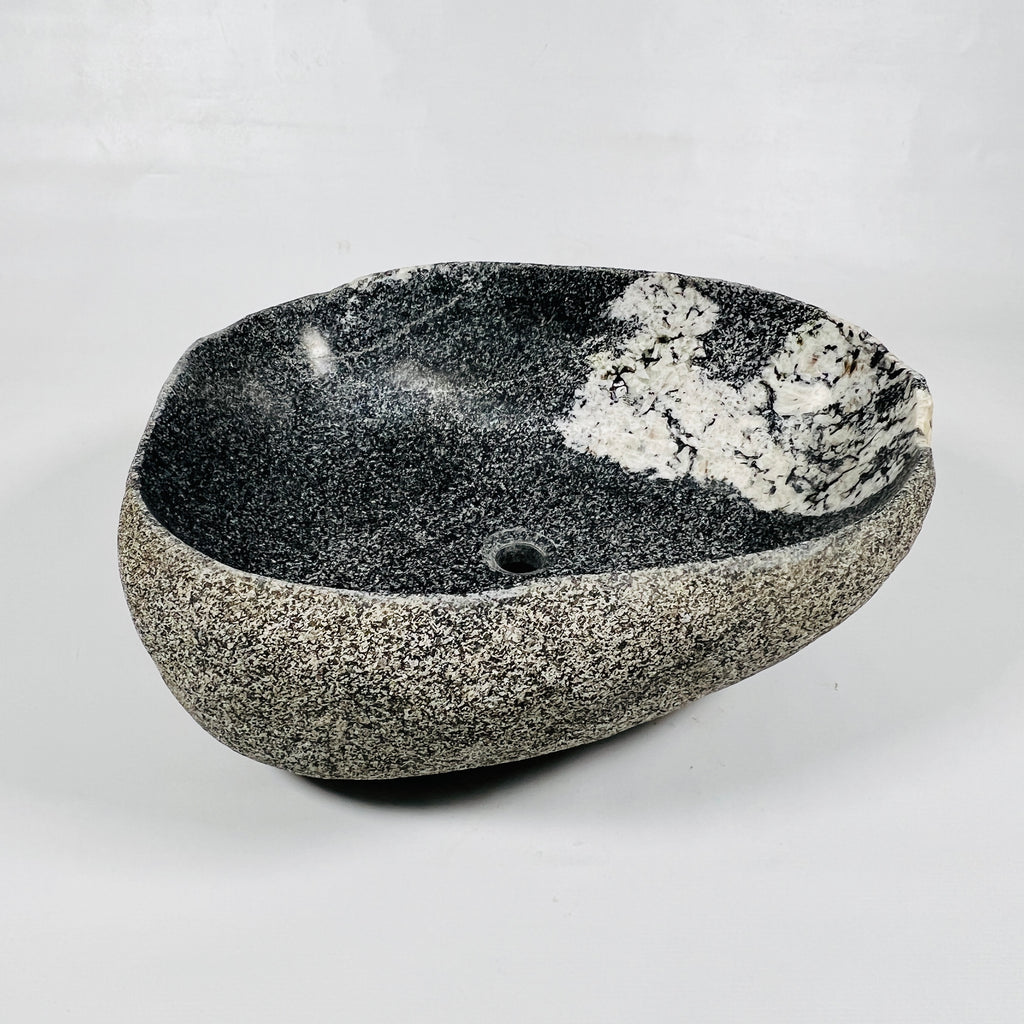 White Marked River Stone Sink