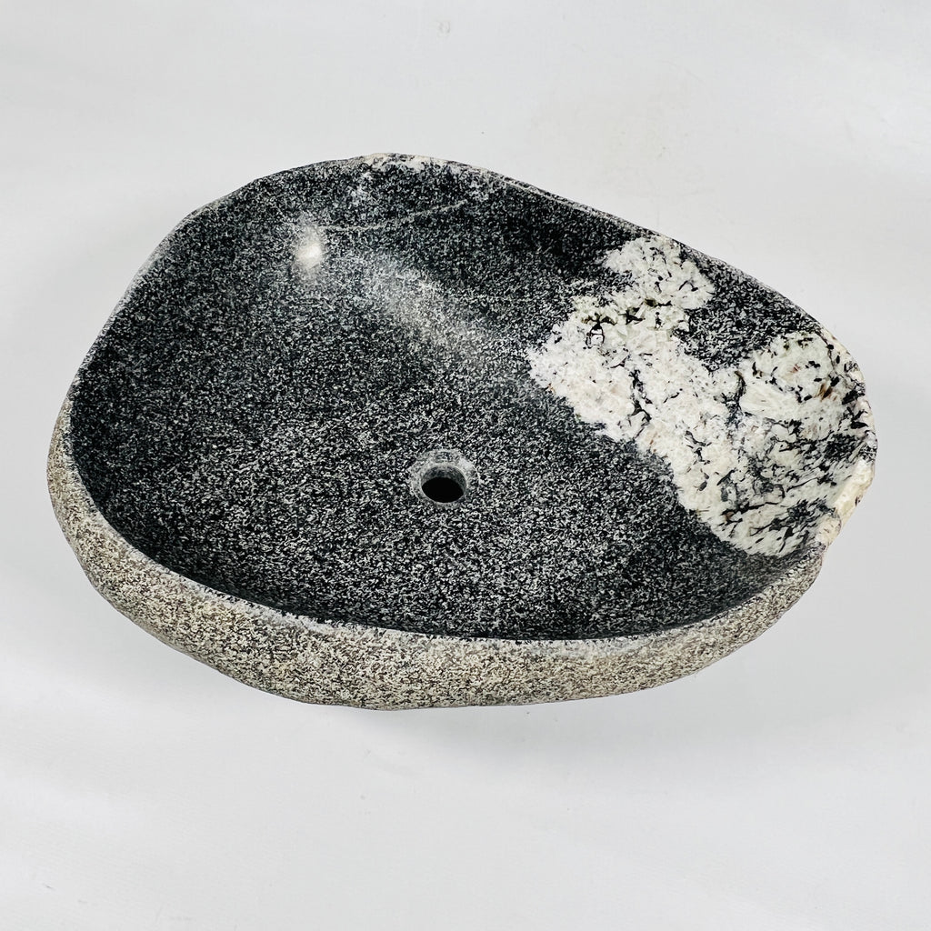 White Marked River Stone Sink