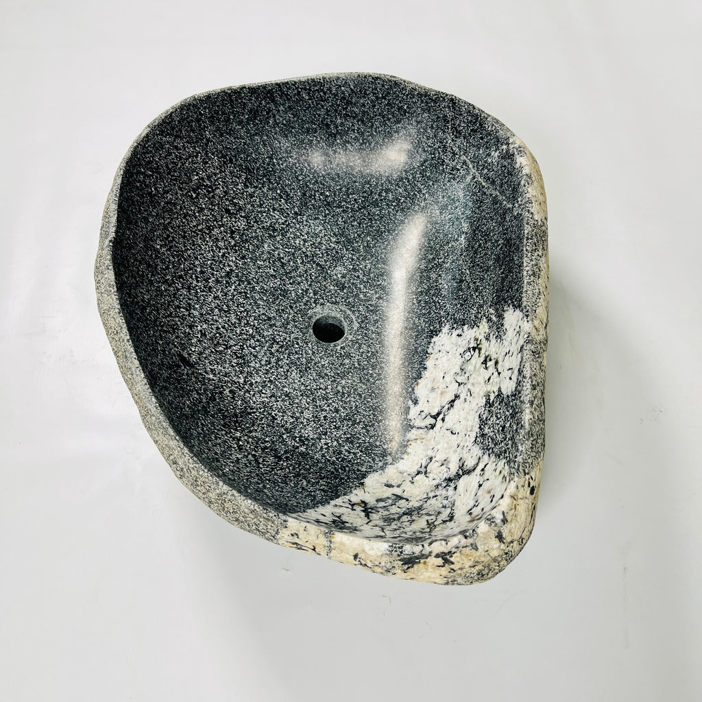 White Marked River Stone Sink